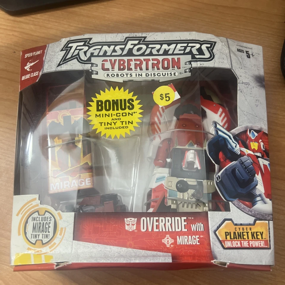 Transformers Cybertron OVERRIDE with MINI-CON MIRAGE TINY TIN -COMPLETE IN BOX - Image 1 of 3