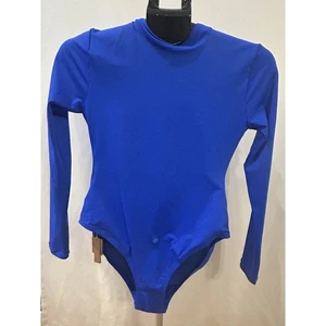 Nuevo con etiquetas Traje de baño Skims manga larga cremallera en cobalto talla M - Imagen 1 de 6