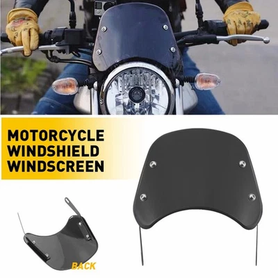 Motorcycle Windshield Windscreen screen Deflector Universal For 5-7'' Headlight — 第 1/4 张图片