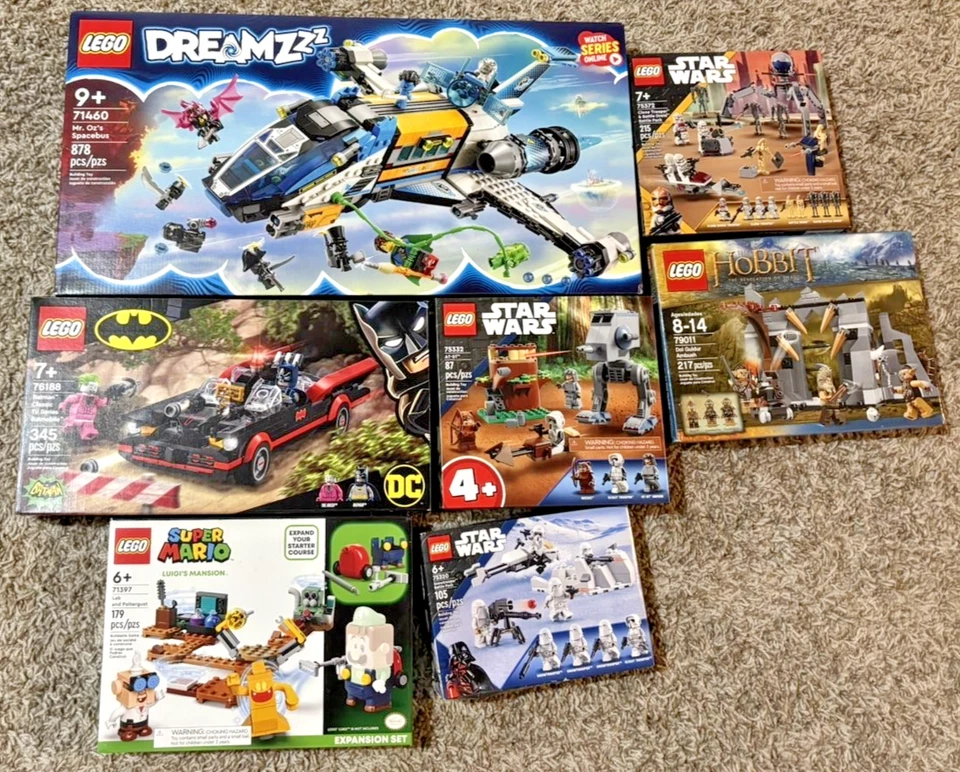 Lote sellado Lego Star Wars, Dreamzzz, El Hobbit, Batman, Mario Foto 1 de 3