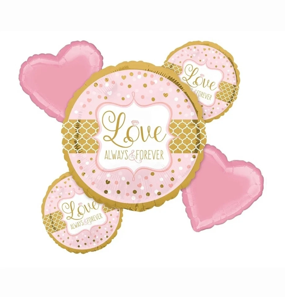 Anagram Love Always & Forever Foil Balloon Bouquet 5 Balloons