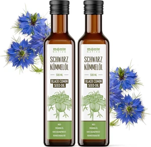 Olio Di Semi Di Cumino Nero  (2X500Ml) – Olio Di Nigella Sativa Non Filtrato – S - Foto 1 di 12