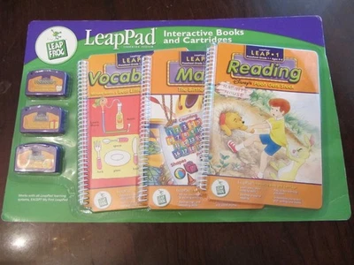 Leap Frog LeapPad SET of 3 Interactive Books Cartridges LEAP 1 Preschool-Grade 1 - Image 1 of 4