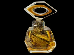 Murano Stil Kunst Glas Parfüm Flakon Bernstein Wirbel Sommerso Diamant Stopfen - Bild 1 von 20