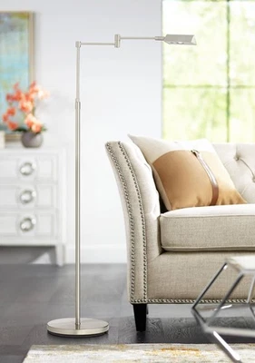 Lámpara de Pie Farmacia Tradicional Zema 49 1/2" Níquel LED Brazo Oscilante Ajustable Foto 1 de 4