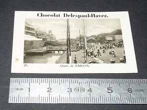 PHOTO CHOCOLAT DELESPAUL-HAVEZ 1950 COLONIES INDOCHINE COCHINCHINE SAIGON QUAIS - Imagen 1 de 2