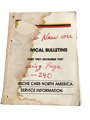 Porsche 911 924 928 944 1987 OEM Boletines Taller Servicio Reparación Manual Motor DYI Foto 1 de 4
