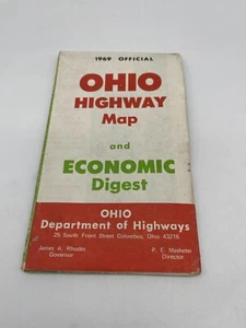 Vintage Map Official Ohio Highway Map And Economic Digest 1969 - Picture 1 of 3