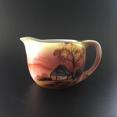 Noritake Tree in the Meadow Hand Painted Creamer Red Tone Gold Trim Mini Jug - Image 1 of 4