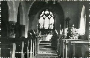REAL PHOTO POSTCARD OF ST LAWRENCE'S CHURCH INTERIOR, LITTLE WENLOCK, SHROPSHIRE - Picture 1 of 2