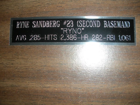 RYNE SANDBERG (CUBS) ENGRAVED NAMEPLATE FOR PHOTO/DISPLAY/POSTER Cover