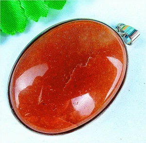 46x32x8mm Best Gift Alloy Package Edge Red Aventurine Oval Pendant Bead EA78907 - Picture 1 of 2