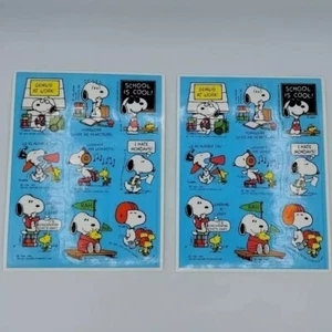Vintage Hallmark Peanuts Snoopy Woodstock School Is Cool Stickers Sheets - Picture 1 of 6