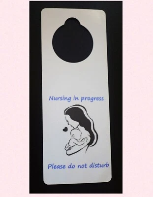 Letrero de suspensión de puerta de enfermería en curso no molestar a baby shower lactancia materna Foto 1 de 3