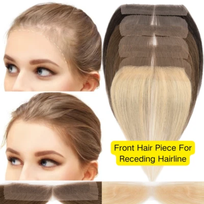 Full Lace Remy Human Hair Topper Cover Up Hairline Pieces Patches Women Receding - Image 1 of 4