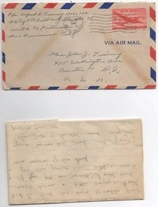 Copertina Esercito Stati Uniti APO 25 a Rhode Island C32 spedita 8-22-47 con lettera - Foto 1 di 2