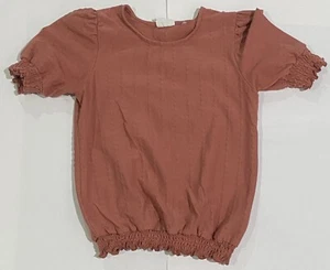 Cotton On Puff Sleeve Kids Girls Shirt Blouse Size 9-10 Rust - Picture 1 of 9