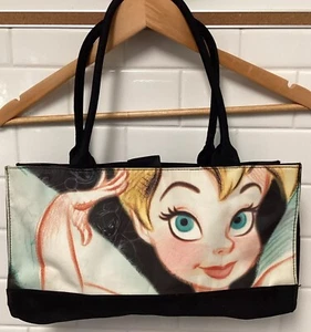 Disney Stores Tinkerbell Fairy Black Purse Tote Handbag Studio Collection Bag - Picture 1 of 12