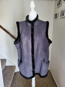 Denim & Co Faux Suede/fur Vest XL - Picture 1 of 6