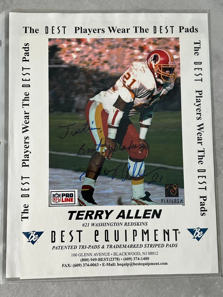 Фотография Терри Аллена с автографом 8x10 с автографом Washington Redskins - Изображение 1 из 1
