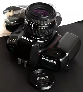 Nikon F70 DB AF 35mm Film SLR + AF Nikkor 35-80mm f/4-5.6D Zoom Lens & StrapsKit - Picture 1 of 10