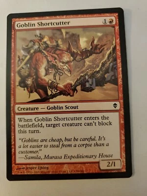 MTG Magic The Gathering Card Goblin Shortcutter Creature Goblin Scout Zendikar  - Image 1 of 2