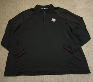 Texas A&M Pullover Men 4XL Black Aggies Adidas Quarter Zip Long Sleeve Baseball - Picture 1 of 10