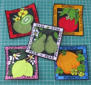 EMBROIDERED FRUITS AND VEGETABLES PATCHES/BADGES - Picture 1 of 6