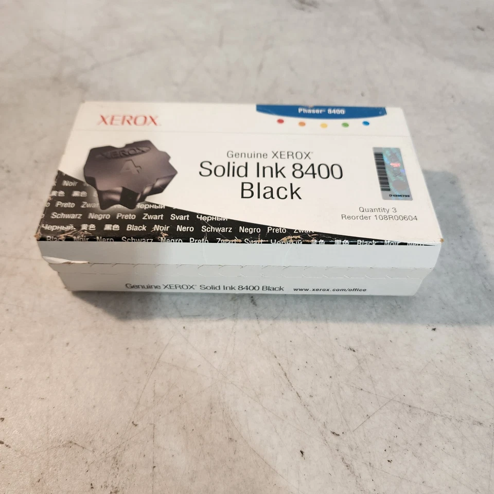 Xerox 108R00604 Phaser 8400 Tinta Sólida Negra Genuina Nueva OEM Caja Sellada Envío Gratis Foto 1 de 2