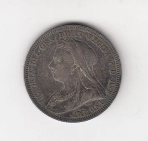 1893 Great Britain One Shilling Silver Coin - EF - Picture 1 of 2