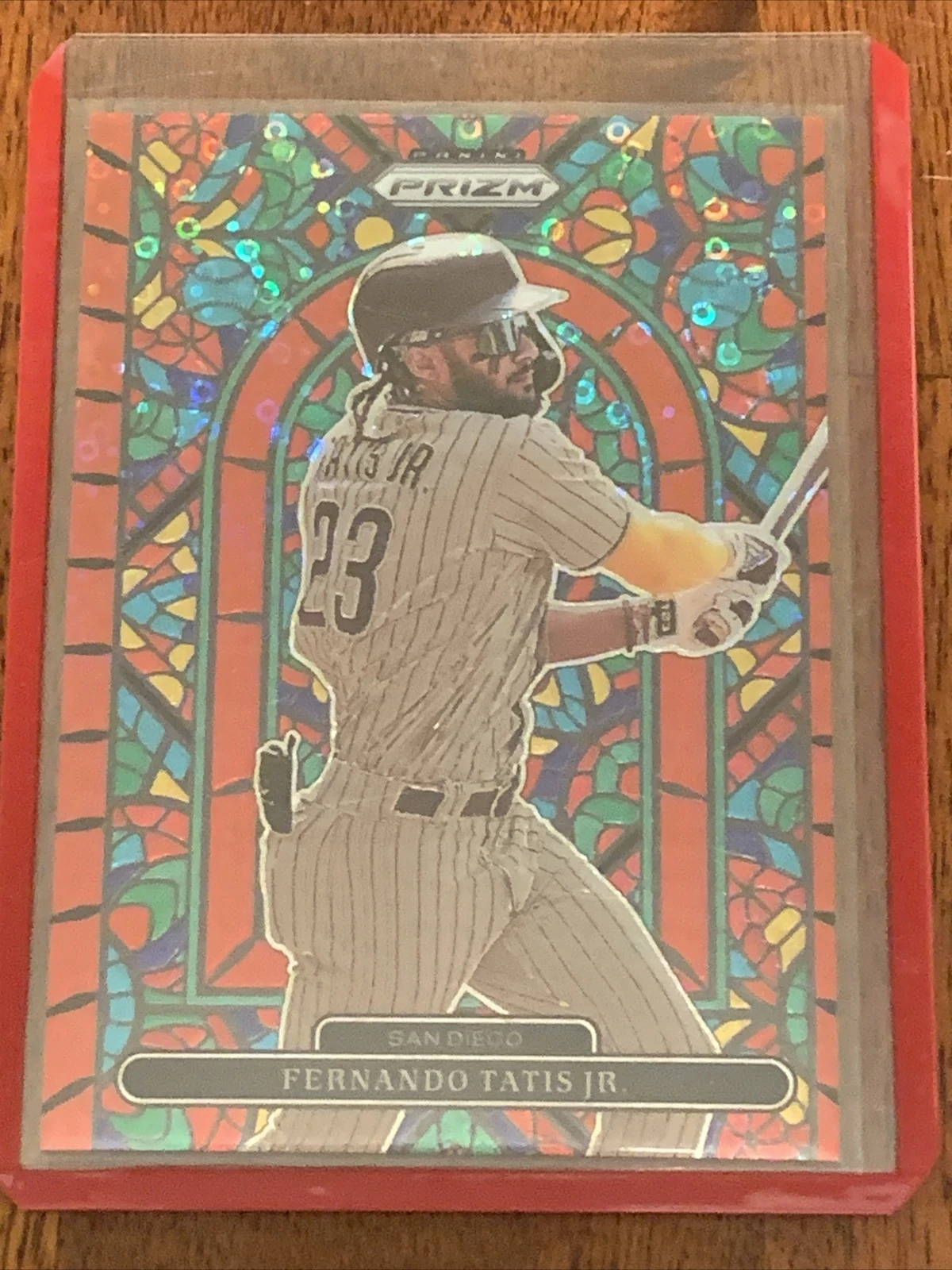 2022 Prizm Fernando Tatis Jr. Stained Glass Red Donut Circles #35/99 Padres