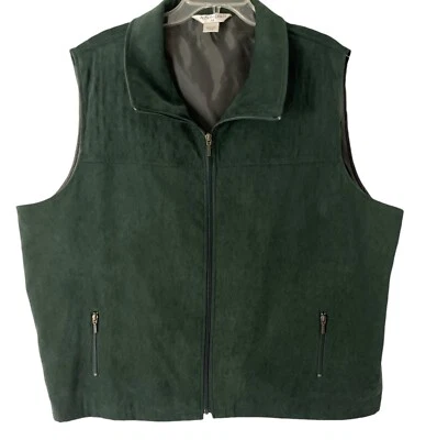 Allison Daley Vest Women's 14P 14 Petite Green Pocket Lined Full Zip Fall Winter - Image 1 of 4