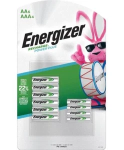 NEW Energizer Recharge Power Plus AA x6 & AAA x4 Batteries - Picture 1 of 2