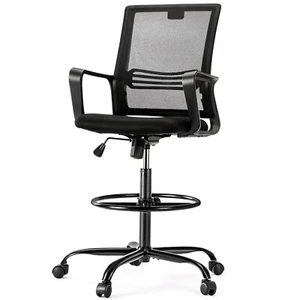 OLIXIS Drafting Chair - Tall Standing Office Desk Chair with Adjustable Foot ... - Picture 1 of 7