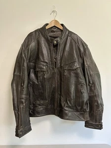 Xelement Men's Brown Leather Motorcycle Jacket Heavy Armour Size XL Shoulder Pad - Picture 1 of 12
