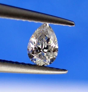 Certified 0.13 Ct Natural Loose Diamond 3 x 2 MM Pear Cut F Color SI1 Grade - Picture 1 of 10