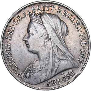 1899 LXII Crown - Victoria British Silver Coin - Nice - Picture 1 of 2