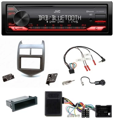 JVC Bluetooth USB DAB Lenkrad Autoradio für Chevrolet Aveo ab 11 dunkelgraumetal - Bild 1 von 4