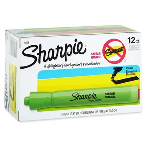 Resaltadores estilo tanque Sharpie, punta de cincel, verde fluorescente, 12 unidades - Imagen 1 de 4