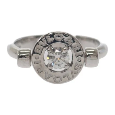 Anillo abatible Bvlgari diamante oro blanco 18 K talla (EE. UU.) 5,5-5,75 joyería para mujer #01101 Foto 1 de 4