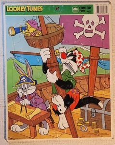 Vintage 1990 Warner Brothers Looney Toons 20 pc Frame Tray Puzzle Bugs Sylvester - Picture 1 of 6