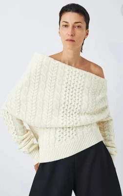 John Lewis x A.W.A.K.E. MODE Asymmetric cable knit jumper 14 - Image 1 of 4