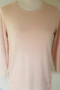 J Jill Pullover Ladies Top Sz S Pink T Shirt Boat Neck 3/4 Sleeve Cotton 3219 - Picture 1 of 5