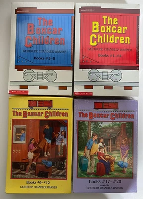 The Boxcar Children by Gertrude Warner Lot of 4 Sealed Box Sets 16 Vintage Books - Image 1 of 4