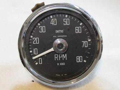 VINTAGE SMITHS 8000 RPM REV COUNTER RVI 1000/00A FITS MINI MK1 COOPER S LOTUS MG - Image 1 of 3