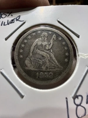 1858 Seated Liberty Quarter 25¢ - Image 1 of 4