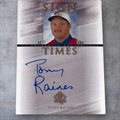 Tony Raines #TR 2000 UPPER DECK SP AUTHENTIC PACK PULLED NASCAR signed card - Image 1 of 2
