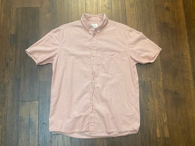H&M Regular Fit Short Sleeve Button Up Shirt Mens Medium Cotton Pink Lightweight - Image 1 of 4