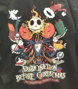 Maglietta Allucinazione Prima di Natale 2024 Taglia M Halloween Nera Maniche Corte - Foto 1 di 5