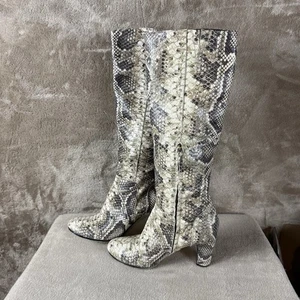Sam Edelman Seraphina Leather Roccia snake Boot Size 10 M EU 41 Knee High Heel - Picture 1 of 19